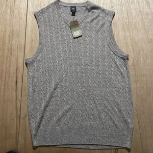Mens Dockers Sweater Vest Sleeveless Knit Cable V-Neck Size Large